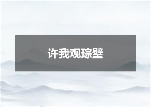 许我观琮璧