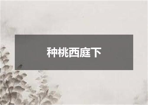 种桃西庭下