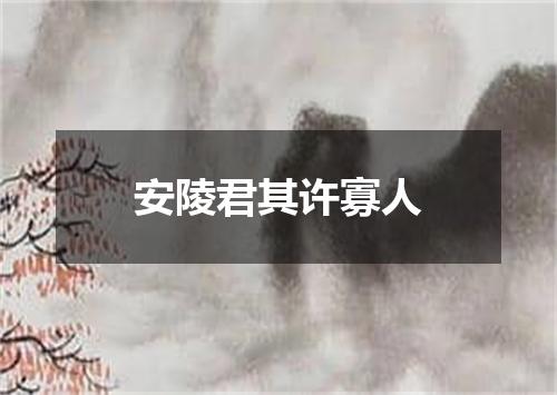安陵君其许寡人