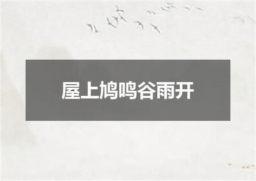屋上鸠鸣谷雨开
