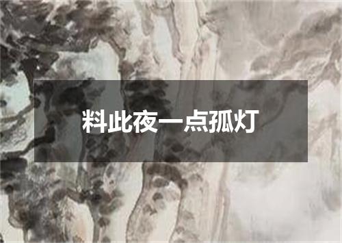 料此夜一点孤灯