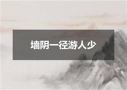 墙阴一径游人少
