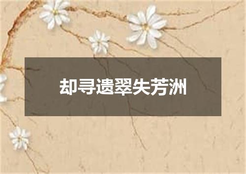 却寻遗翠失芳洲