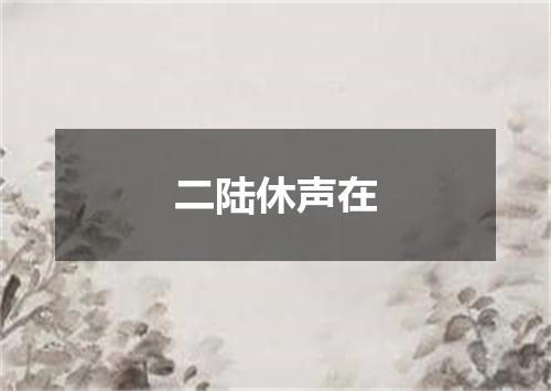 二陆休声在