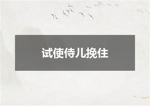 试使侍儿挽住