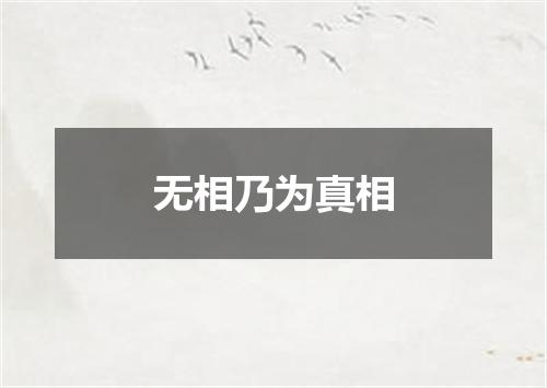 无相乃为真相