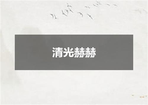 清光赫赫