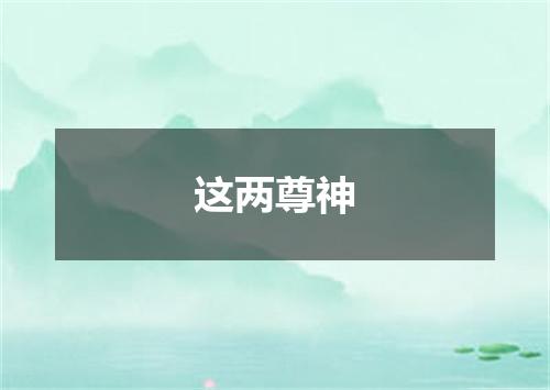 这两尊神