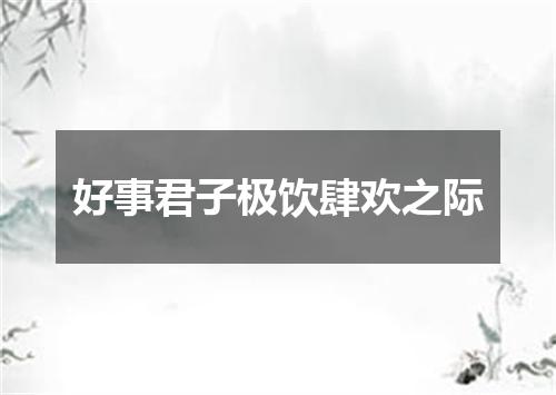 好事君子极饮肆欢之际