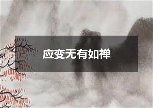 应变无有如禅