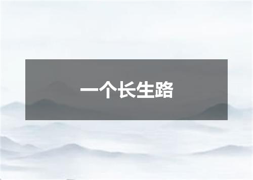一个长生路