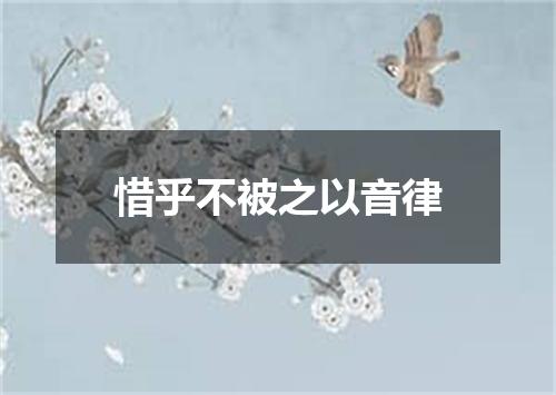 惜乎不被之以音律