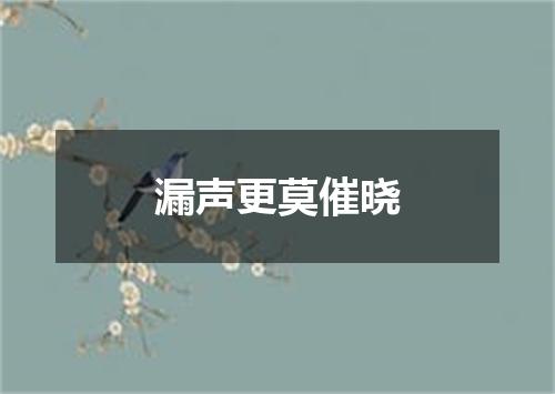 漏声更莫催晓