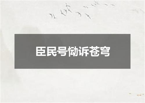 臣民号恸诉苍穹