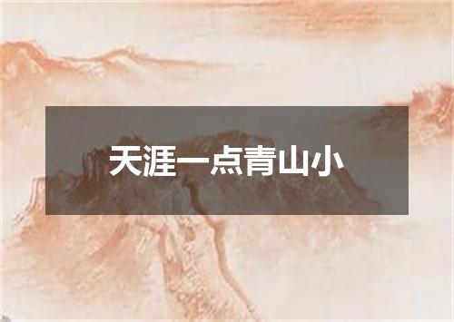 天涯一点青山小
