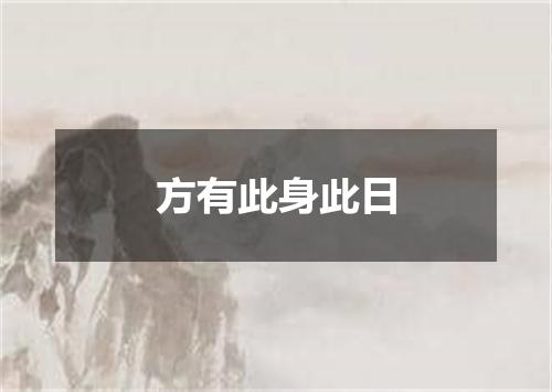 方有此身此日
