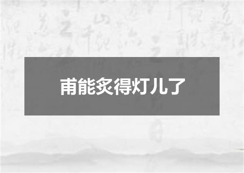 甫能炙得灯儿了