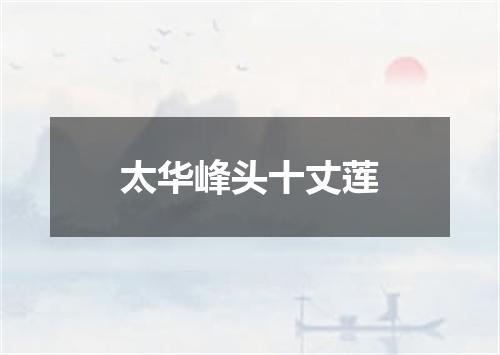 太华峰头十丈莲
