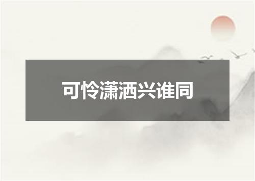 可怜潇洒兴谁同