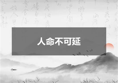 人命不可延