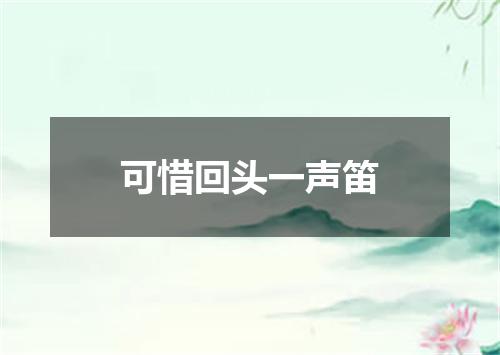 可惜回头一声笛