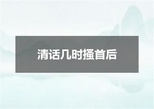 清话几时搔首后