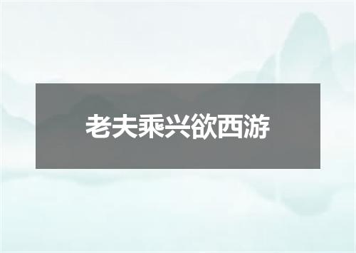 老夫乘兴欲西游