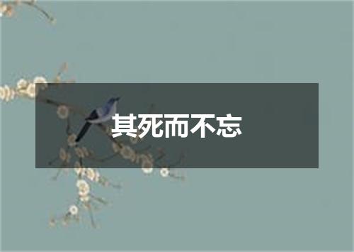 其死而不忘