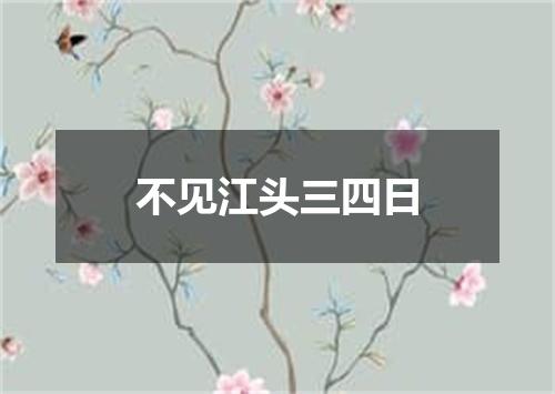 不见江头三四日
