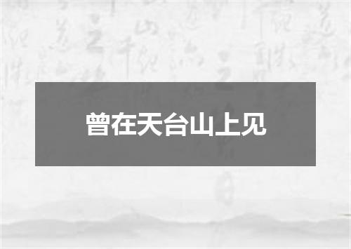 曾在天台山上见