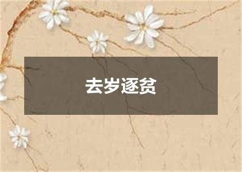 去岁逐贫