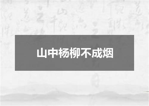 山中杨柳不成烟