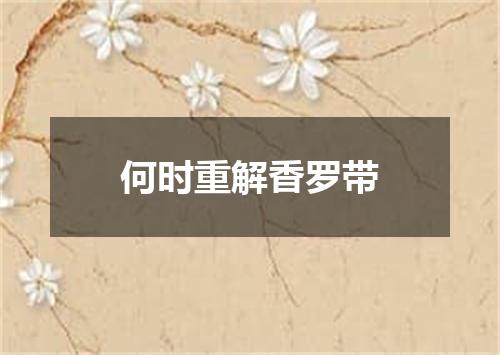 何时重解香罗带
