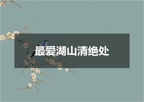 最爱湖山清绝处