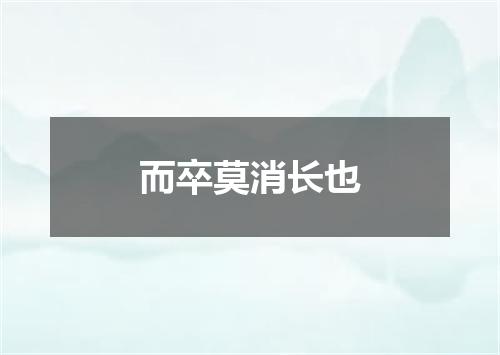 而卒莫消长也