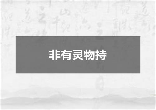 非有灵物持