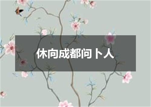 休向成都问卜人