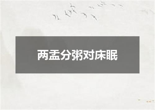 两盂分粥对床眠