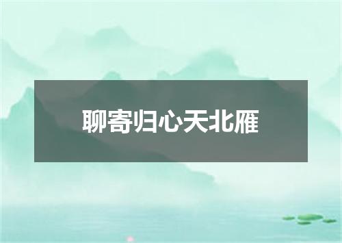 聊寄归心天北雁