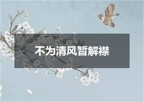 不为清风暂解襟