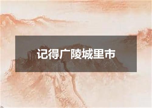 记得广陵城里市