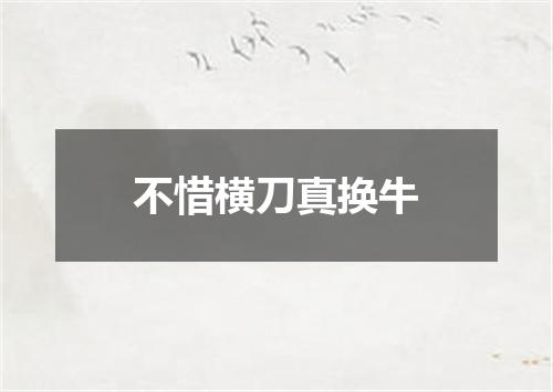 不惜横刀真换牛