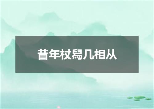 昔年杖舄几相从