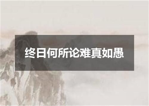 终日何所论难真如愚