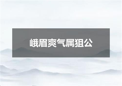 峨眉爽气属狙公