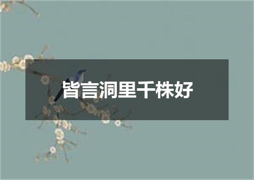 皆言洞里千株好