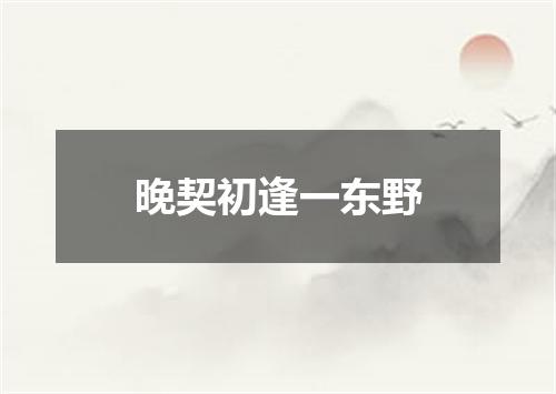 晚契初逢一东野