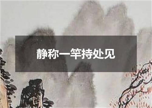 静称一竿持处见