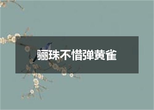 骊珠不惜弹黄雀