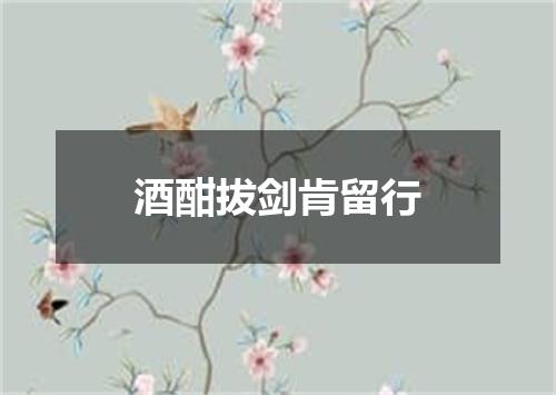 酒酣拔剑肯留行